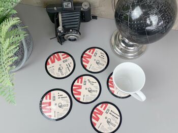Set Of Personalised Vinyl Record Coasters, 10 of 10