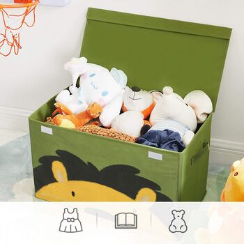Large Foldable Green Toy Storage Chest Organizer Box, 3 of 7