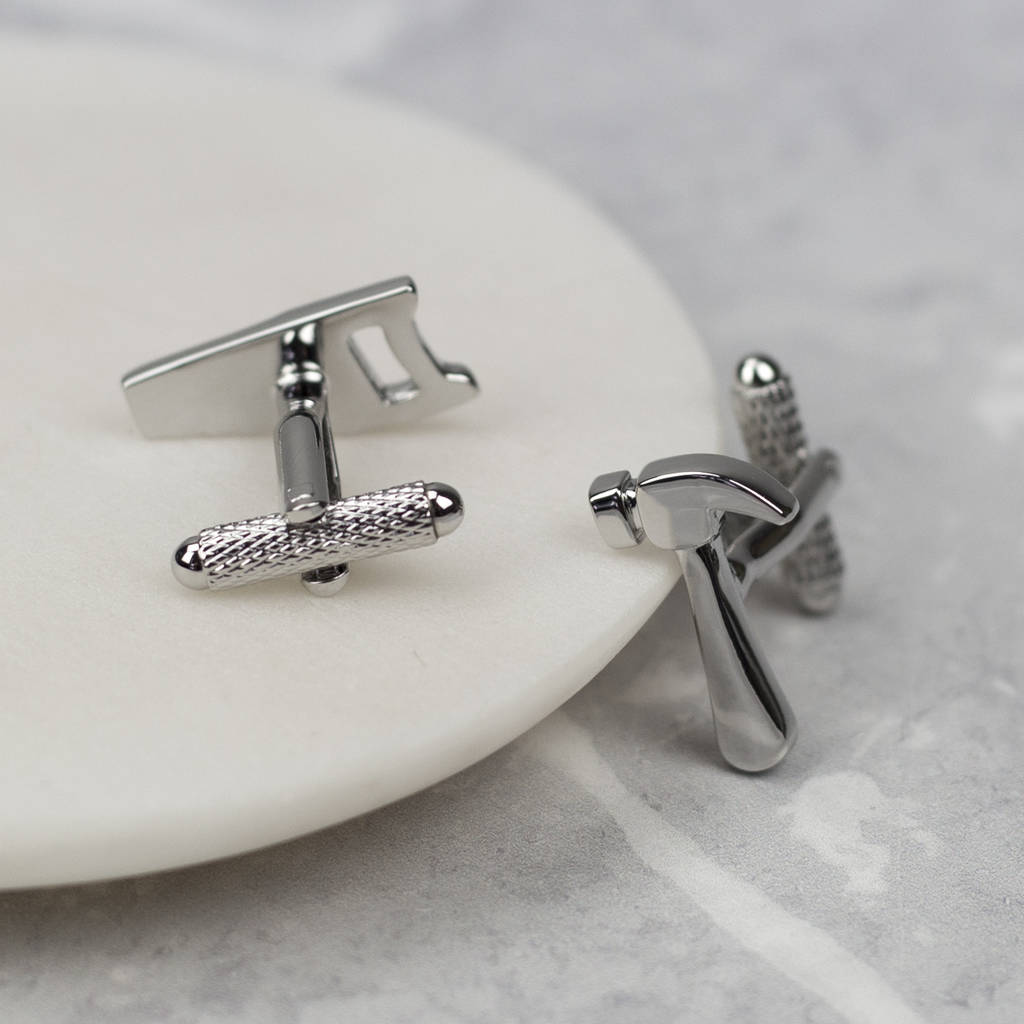 diy hammer saw cufflinks by we love to create