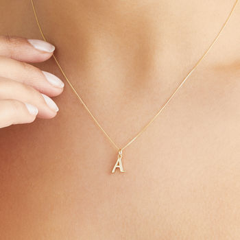 Gold Or Silver Curve Initial Letter Charm Necklace, 2 of 12