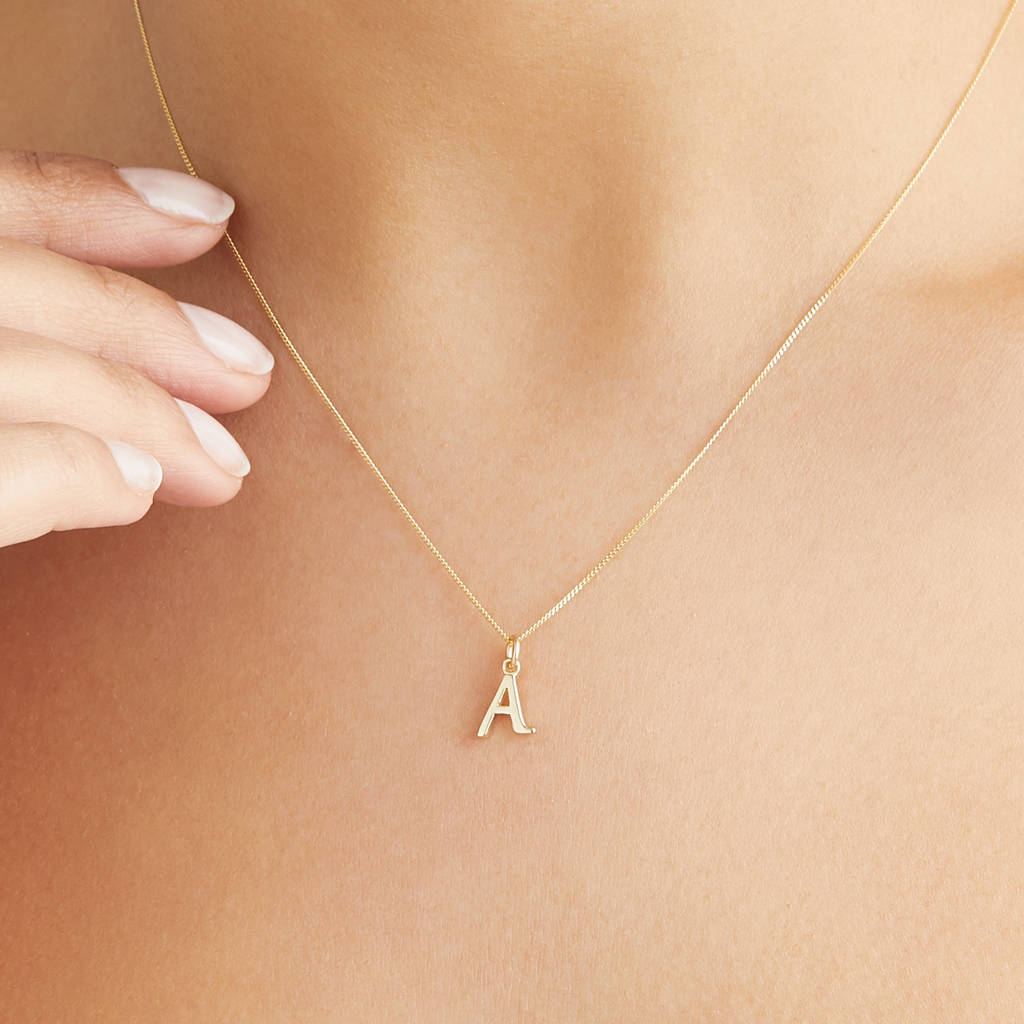 Gold Or Silver Curve Initial Letter Charm Necklace, 1 of 12