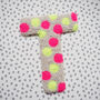 Neon Pink And Yellow Polka Dot Decorative Letter, thumbnail 2 of 6