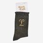 Women's Glitter Socks Black Gold Zodiac Aries, thumbnail 5 of 5