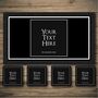 Personalised Bar Runner And Coasters Piano Black, thumbnail 1 of 6