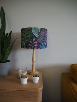 Pink And Teal Exotic Floral Lampshade, 7 of 9