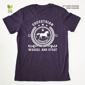 Horse 'Equestrian Superstar' Unisex Organic T Shirt, 2 of 11