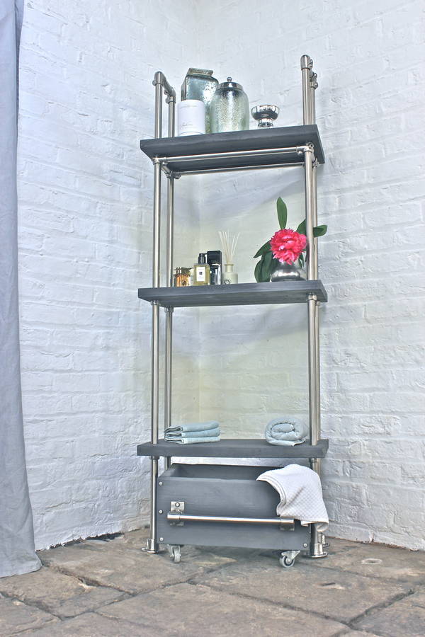 Bracken Reclaimed Scaffolding Bathroom Shelving By Urban Grain