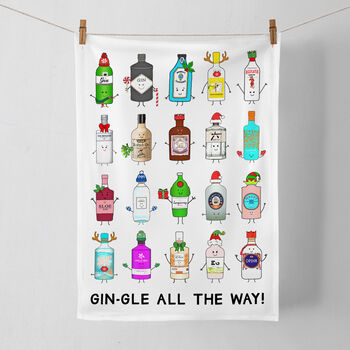 Funny Gin Christmas Tea Towel, 3 of 4