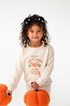 Child's Halloween 'Cutest Pumpkin' Embroidered Personalised Sweatshirt Jumper, 10 of 10