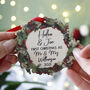 First Christmas As Mr And Mrs Wooden Wreath Ornament, thumbnail 2 of 7