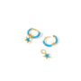 Gold Plated Enamel Removable Charm Hoop Earrings, thumbnail 6 of 7