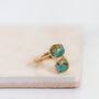 Gold Plated Turquoise Open Twist Ring, thumbnail 4 of 8