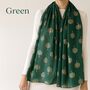 Metallic Gold Mulberry Tree Of Life Scarf, thumbnail 7 of 10