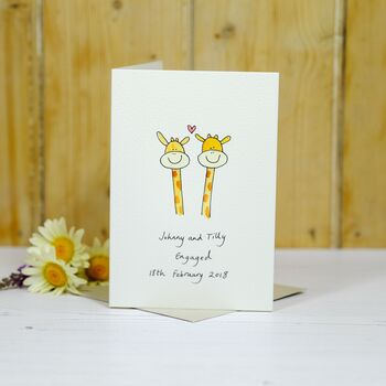 Personalised Giraffes In Love Handmade Card, 4 of 4
