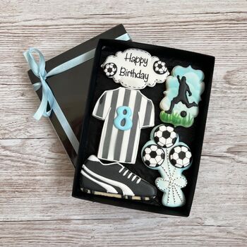 Personalised Football Fan Gift. Hand Iced Biscuits, 6 of 9