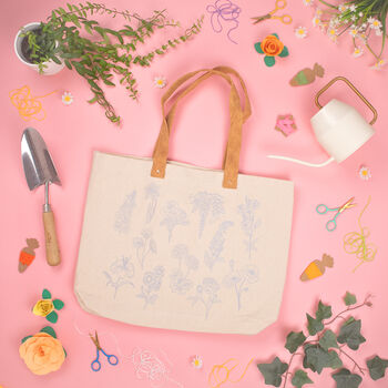 Stitch What You've Grown Flower Tote Bag Diy Kit, 3 of 12