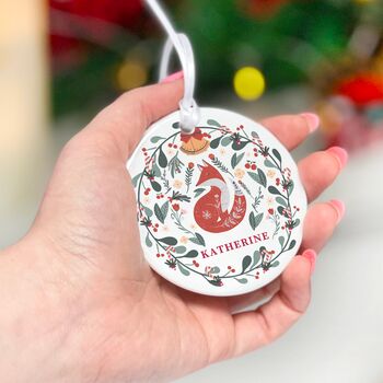 Personalised Christmas Bauble Christmas Fox, 2 of 4