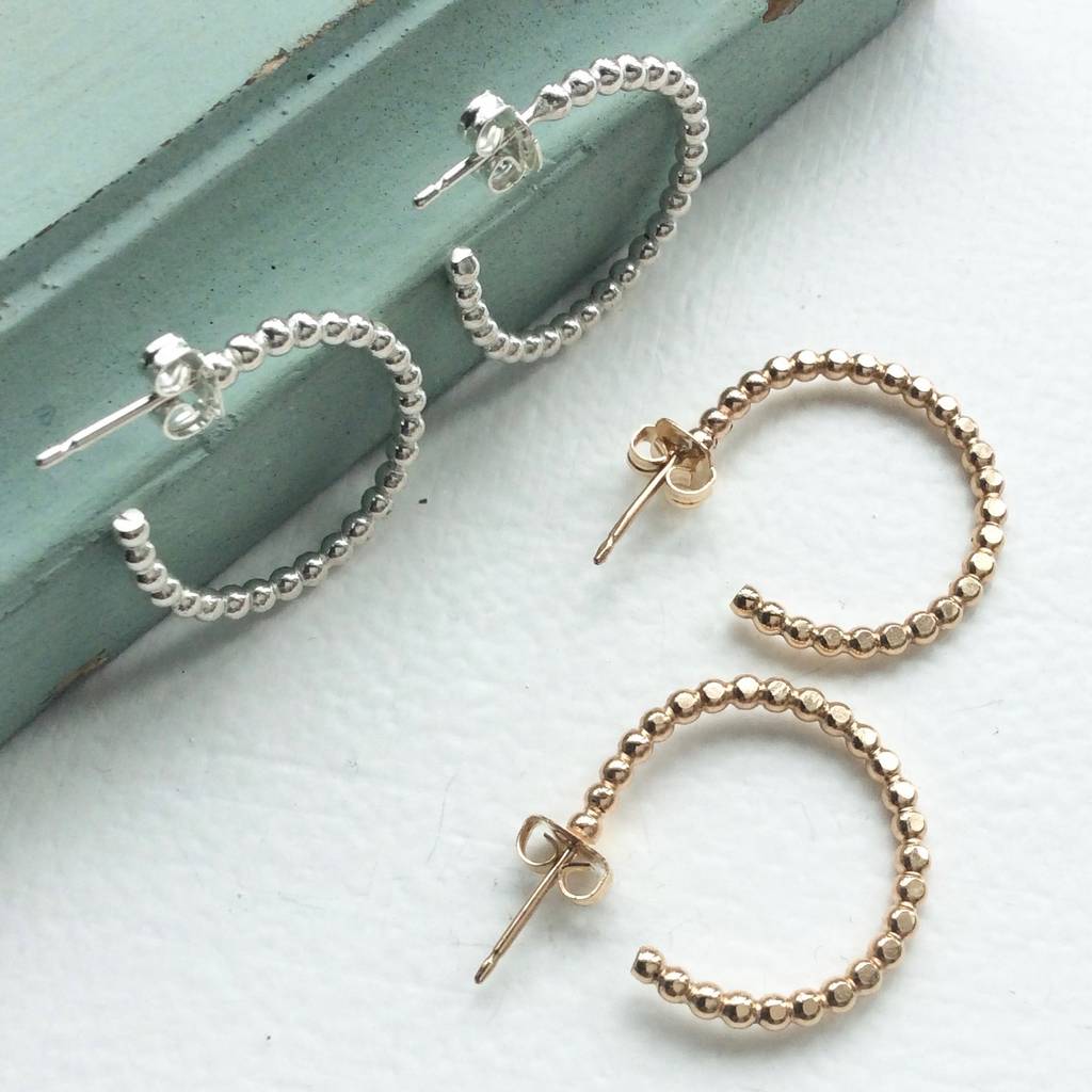 small beaded hoops by crystal and stone | notonthehighstreet.com