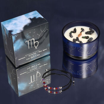 Virgo Zodiac Crystal Candle And Gemstone Bracelet Gift Set, 2 of 6