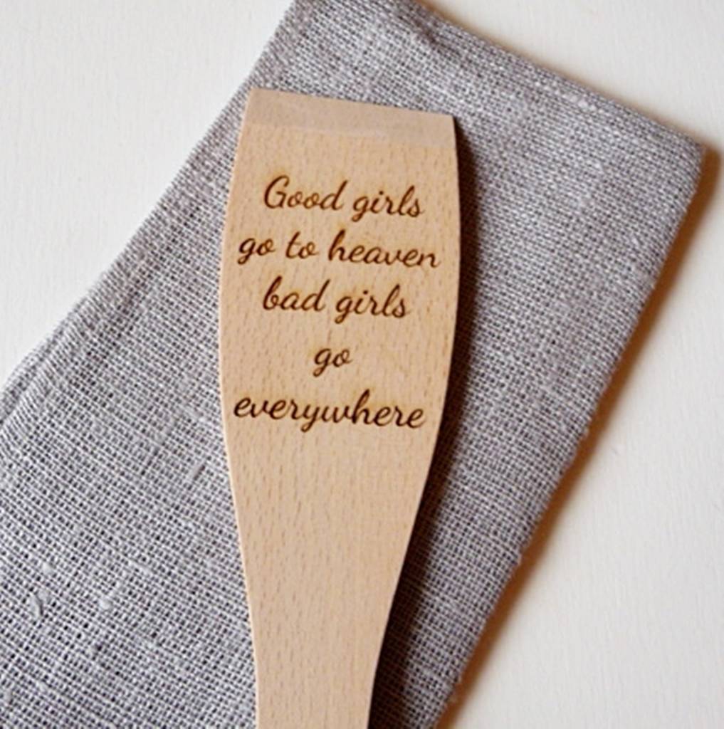 personalised wooden kitchen spatula by natural gift store