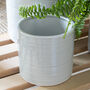 Pale Grey Ribbed Ceramic Plant Pot, thumbnail 3 of 4