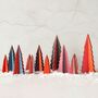 Christmas Tree Set In Coloured Wood, thumbnail 1 of 5