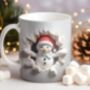 Cute Personalised Christmas Snowman Breakout Mug, thumbnail 1 of 2