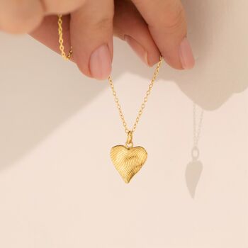Personalised Fingerprint Organic Heart Necklace, 2 of 5