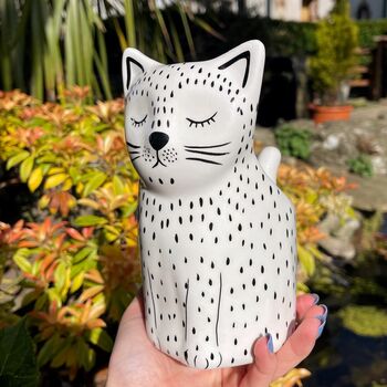 Ceramic Cat Vase, 6 of 10