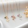 Sterling Silver Birth Flower Necklace With Birthstone, thumbnail 1 of 11