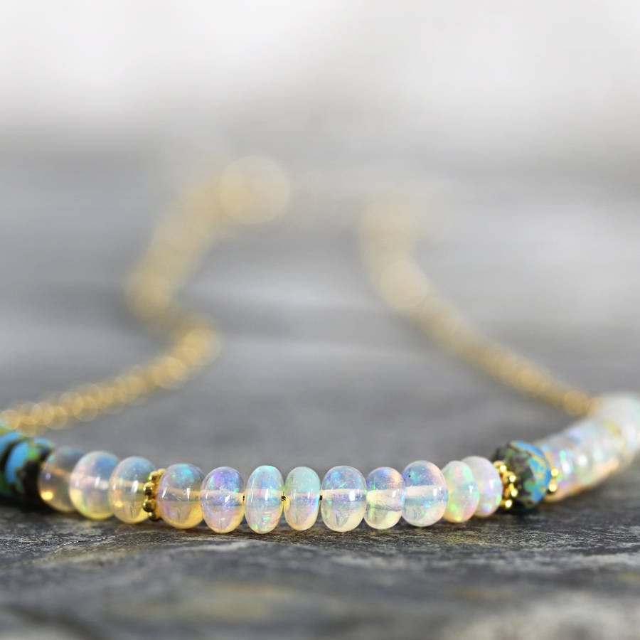 Ethiopian Opal Bead Necklace - Dianna Rae Jewelry