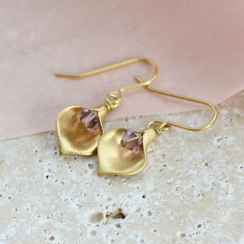 Calla Lily Birthstone Earrings, 3 of 12