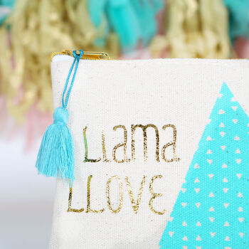 Personalised Llama Love Cosmetic Accessory Pouch, 2 of 4