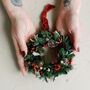Red Scandi Dried Flower Christmas Wreath Bauble, thumbnail 2 of 4