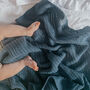 Cellular Baby Blanket 'Midnight Storm' | Organic Cotton, thumbnail 4 of 9