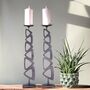 Tall Candlestick Retro Designs Metal Candle Holder, thumbnail 5 of 12