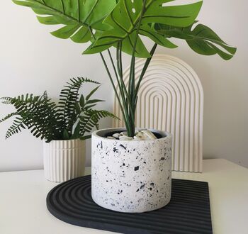 Large Handmade Plant Pot In White And Black Terrazzo, 3 of 3