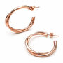 Twisted Gold Plated Sterling Silver Hoop Earrings, thumbnail 5 of 9