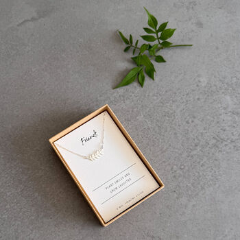 Friends Plant Smiles Sterling Silver Leaf Necklace, 2 of 5