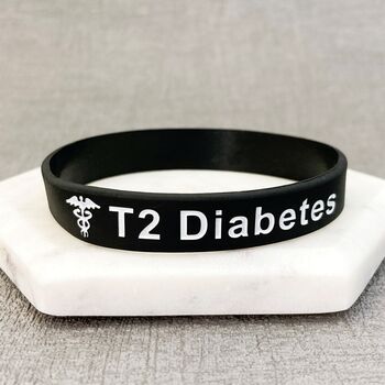 T2 Diabetes Silicone Medical Alert Wristband, 3 of 10