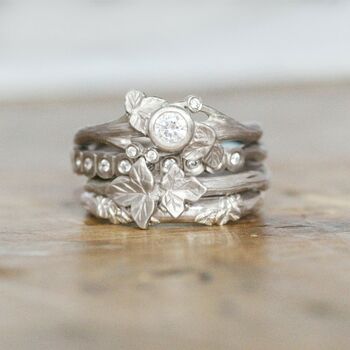 White Gold Leaf And Vine Ring, 5 of 6
