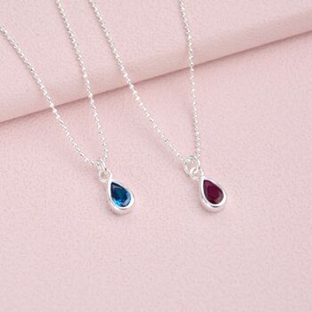 Sterling Silver Teardrop Birthstone Charms, 4 of 5