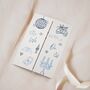 Blue Hand Drawn Theme Gatefold Wedding Invitations, thumbnail 2 of 5