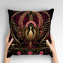 Celestial Aviary Art Deco Phoenix Poly Linen Cushion, thumbnail 3 of 6