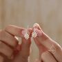 Aster Flower Drop Hook Earrings In Sterling Silver, thumbnail 1 of 10