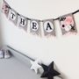 Grey And Pink Personalised Felt Floral Bunting, thumbnail 1 of 3