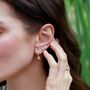 Forget Me Not Flower Charm Hoop Earrings, Sterling Silver Or Gold Plated, thumbnail 4 of 7