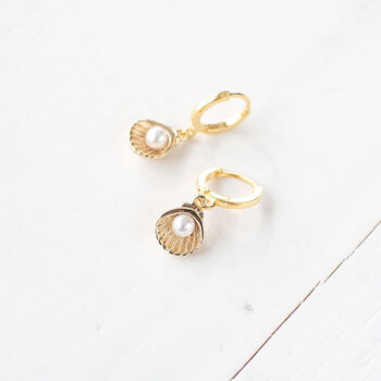 Gold Plated Shell Earrings, 9 of 10