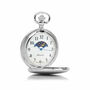 Moonphase Silver Polished Steel Ravel Pocket Watch, thumbnail 2 of 2
