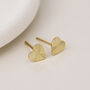 Gold Plated Sterling Silver Sunburst Heart Stud Earrings – 7mm, thumbnail 6 of 8